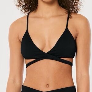 Hollister Swim Black ribbed bikini top